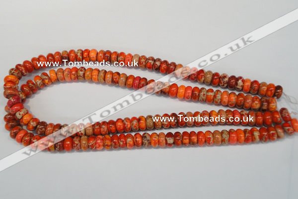 CDI501 15.5 inches 6*10mm rondelle dyed imperial jasper beads