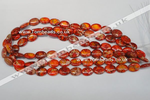 CDI531 15.5 inches 12*16mm oval dyed imperial jasper beads