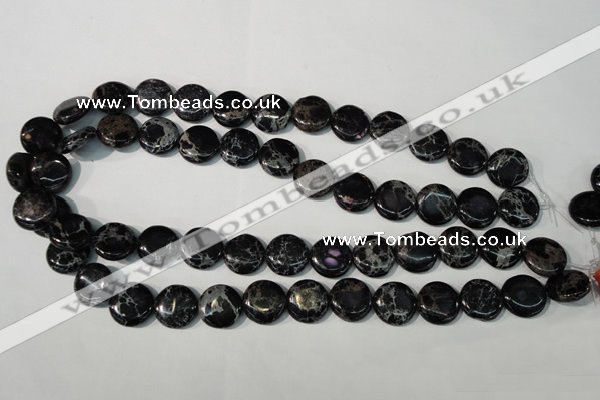 CDI688 15.5 inches 15mm flat round dyed imperial jasper beads