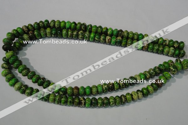 CDI927 15.5 inches 6*10mm rondelle dyed imperial jasper beads