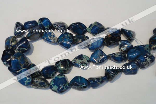 CDT262 15.5 inches 18*20mm nugget dyed aqua terra jasper beads