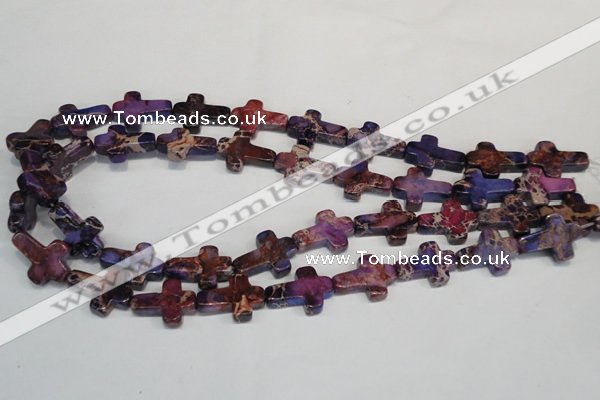 CDT450 15.5 inches 15*20mm cross dyed aqua terra jasper beads