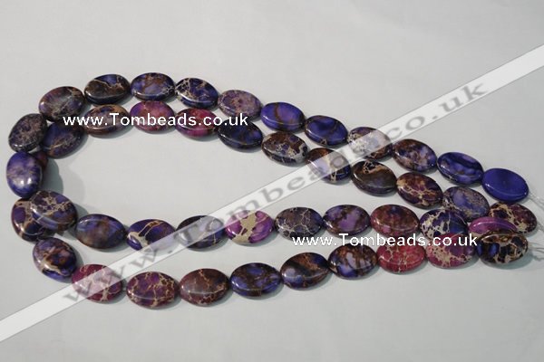 CDT711 15.5 inches 13*18mm oval dyed aqua terra jasper beads