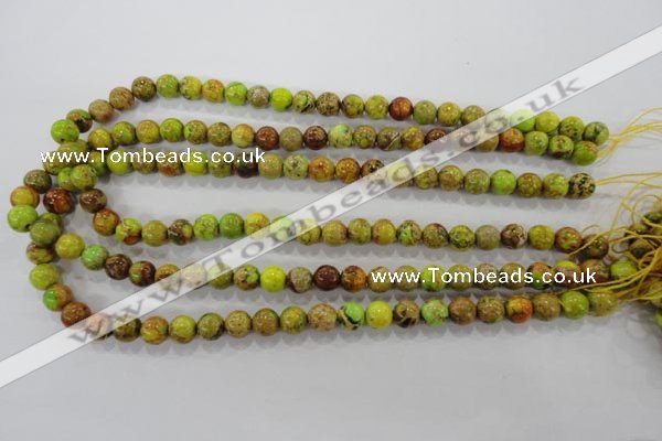 CDT863 15.5 inches 10mm round dyed aqua terra jasper beads wholesale