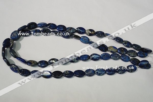 CDT913 15.5 inches 10*14mm oval dyed aqua terra jasper beads