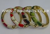 CEB122 16mm width gold plated alloy with enamel bangles wholesale