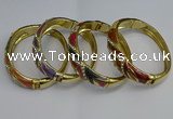 CEB126 16mm width gold plated alloy with enamel bangles wholesale