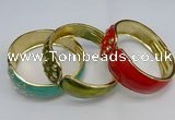 CEB138 28mm width gold plated alloy with enamel bangles wholesale