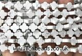 CFG1620 15 inches 8mm four leaf clover white howlite beads