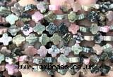 CFG1626 15 inches 8mm four leaf clover rhodonite beads wholesale