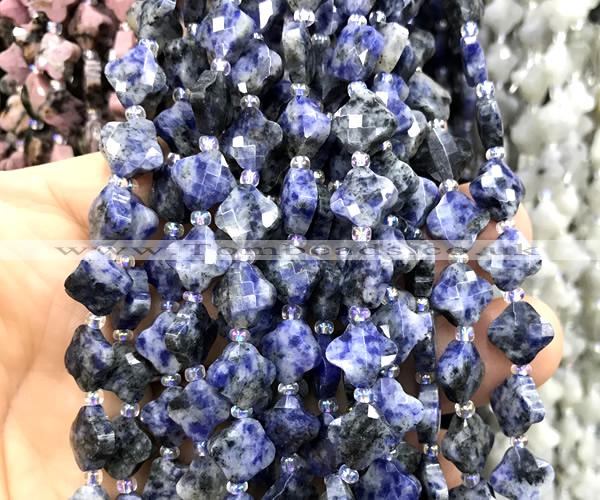 CFG1757 15 inches 10mm four leaf clover sodalite gemstone beads