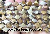 CFG1761 15 inches 10mm four leaf clover picture jasper beads