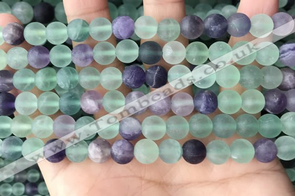 CFL1147 15.5 inches 8mm round matte fluorite beads wholesale