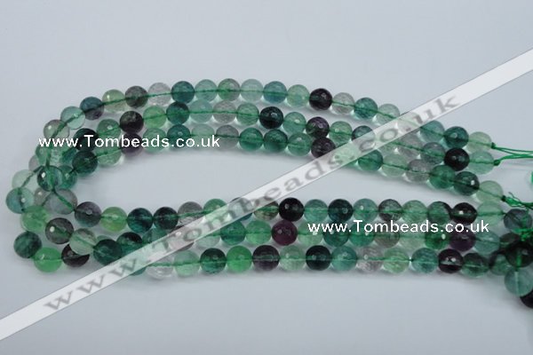 CFL63 15.5 inches 10mm faceted round A grade natural fluorite beads