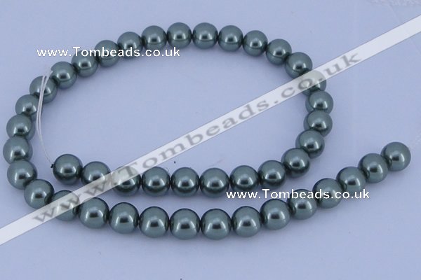 CGL213 10PCS 16 inches 6mm round dyed glass pearl beads wholesale