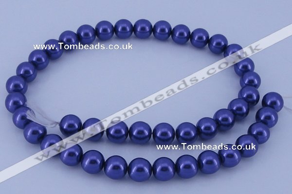 CGL267 5PCS 16 inches 14mm round dyed glass pearl beads wholesale