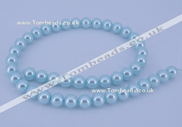 CGL343 10PCS 16 inches 6mm round dyed glass pearl beads wholesale