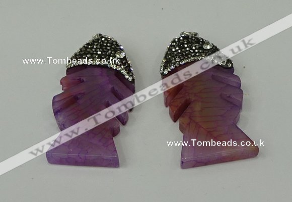 CGP132 25*48mm fishbone agate gemstone pendants wholesale