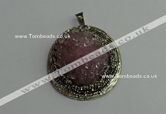 CGP359 35*55mm freeform crystal glass pendants wholesale