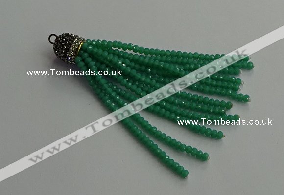 CGP670 2*3mm faceted rondelle handmade chinese crystal tassel pendants