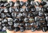 CHG161 15 inches 12mm heart black water jasper beads wholesale