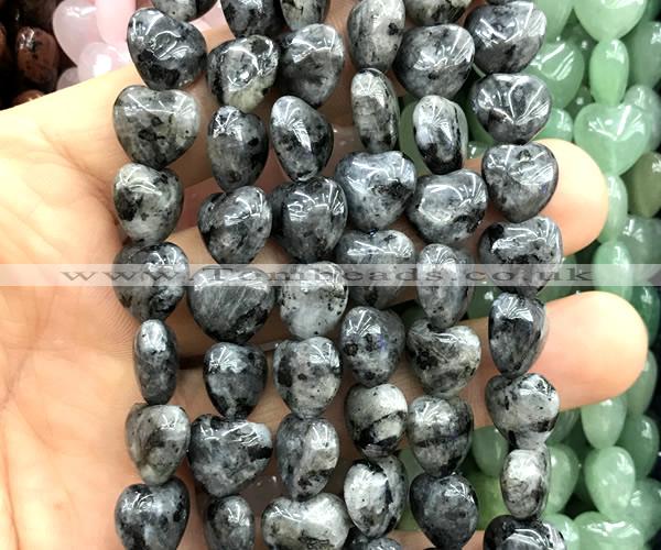 CHG171 15 inches 12mm heart black labradorite beads wholesale