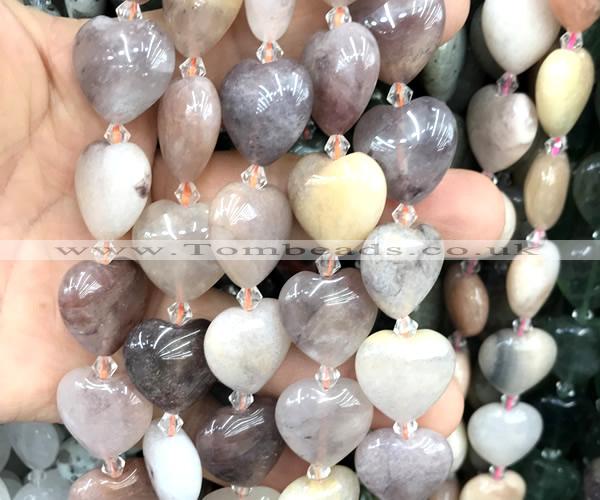 CHG203 15 inches 20mm heart purple strawberry quartz beads wholesale