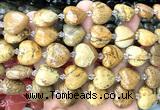 CHG212 15 inches 20mm heart picture jasper beads wholesale