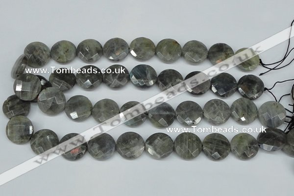 CLB193 15.5 inches 20mm faceted coin labradorite gemstone beads