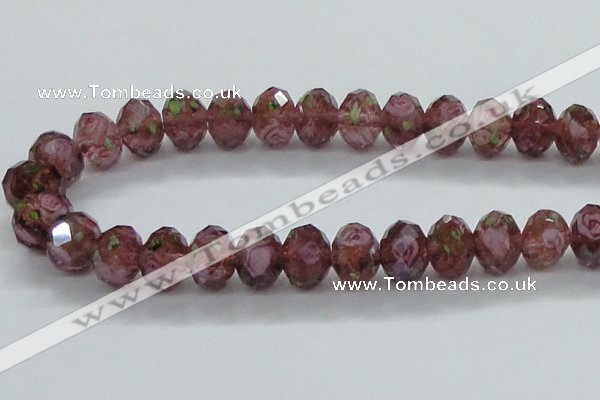 CLG15 13.5 inches 9*12mm faceted rondelle handmade lampwork beads