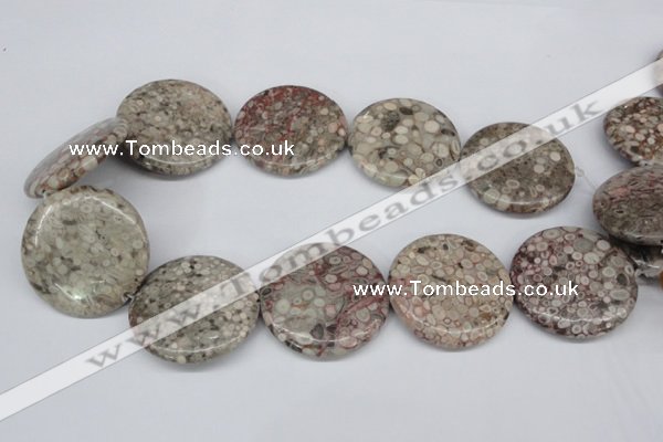 CMB15 15.5 inches 40mm flat round natural medical stone beads