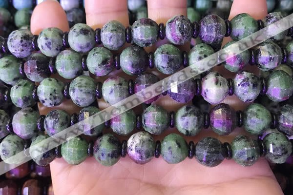 CME329 15.5 inches 9*11mm - 10*12mm pumpkin ruby zoisite beads