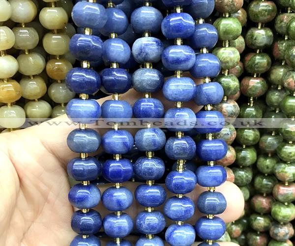 CME406 15 inches 8*12mm pumpkin blue aventurine jade beads wholesale