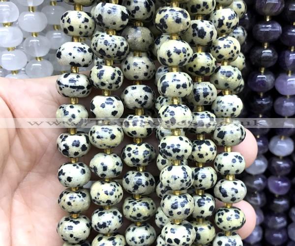 CME409 15 inches 8*12mm pumpkin dalmatian jasper beads wholesale