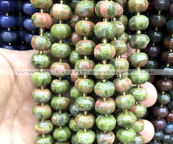 CME412 15 inches 8*12mm pumpkin unakite gemstone beads wholesale