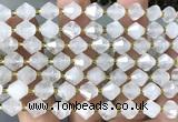 CME451 15 inches 8mm faceted bicone Angola clear quartz beads