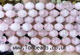 CME601 15 inches 10*11mm bicone rose quartz beads wholesale