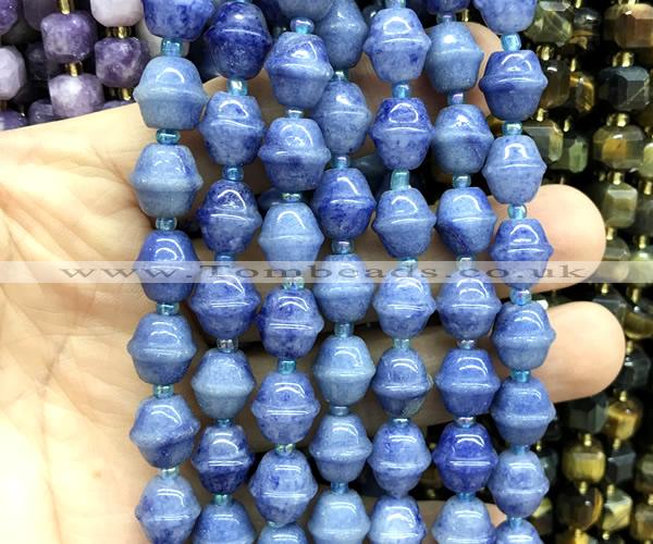 CME614 15 inches 10*11mm bicone blue aventurine jade beads