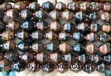 CME632 15 inches 10*11mm bicone blue & brown goldstone beads