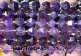 CME802 15 inches 8*10mm faceted bicone amethyst gemstone beads