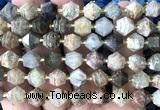 CME809 15 inches 8*10mm faceted bicone green phantom quartz beads