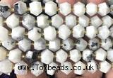 CME815 15 inches 8*10mm faceted bicone white moonstone beads