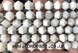 CME820 15 inches 8*10mm faceted bicone white crazy lace agate beads