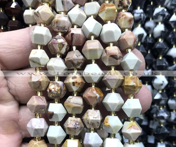 CME822 15 inches 8*10mm faceted bicone African agate beads