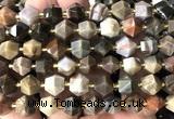 CME859 15 inches 8*10mm faceted bicone wooden jasper beads