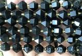 CME871 15 inches 8*10mm faceted bicone black obsidian beads