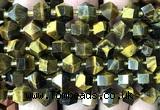 CME874 15 inches 8*10mm faceted bicone yellow tiger eye beads