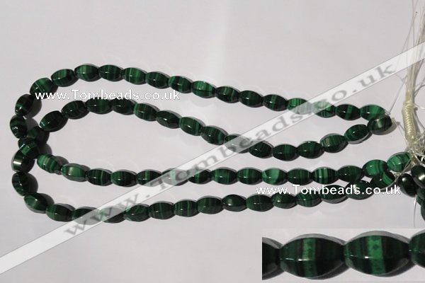 CMN225 15.5 inches 8*12mm faceted rice natural malachite beads