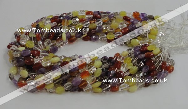 CMQ01 15.5 inches 6*8mm faceted oval multicolor quartz beads