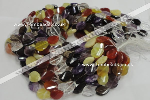 CMQ08 15*20mm twisted faceted teardrop multicolor quartz beads